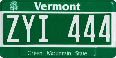 VT license plate ZYI444
