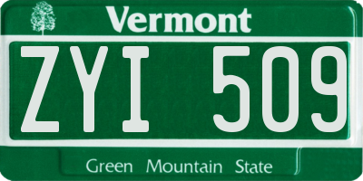 VT license plate ZYI509