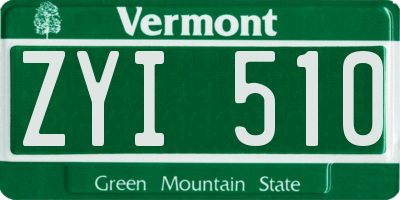 VT license plate ZYI510