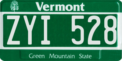 VT license plate ZYI528