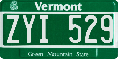 VT license plate ZYI529