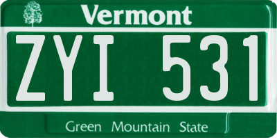 VT license plate ZYI531