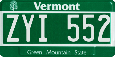 VT license plate ZYI552