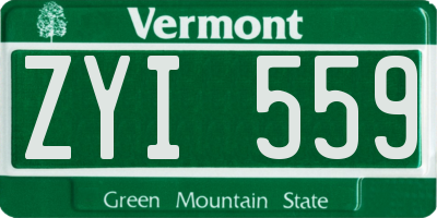 VT license plate ZYI559