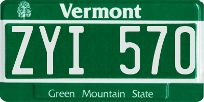 VT license plate ZYI570
