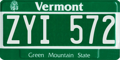VT license plate ZYI572