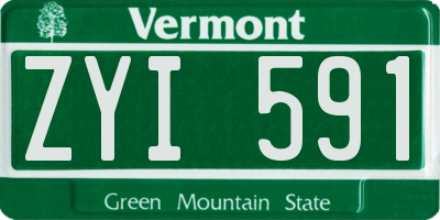 VT license plate ZYI591
