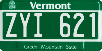 VT license plate ZYI621