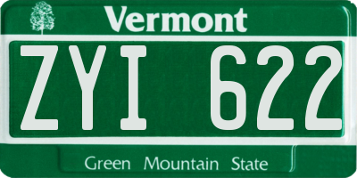 VT license plate ZYI622