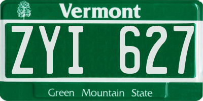 VT license plate ZYI627