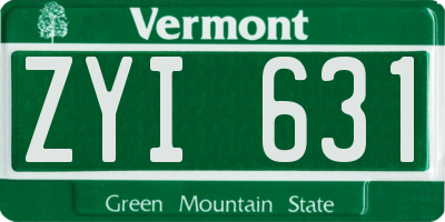 VT license plate ZYI631