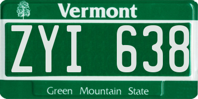 VT license plate ZYI638