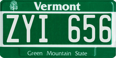 VT license plate ZYI656