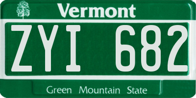 VT license plate ZYI682