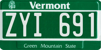VT license plate ZYI691