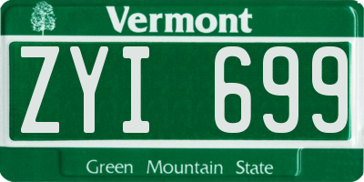 VT license plate ZYI699