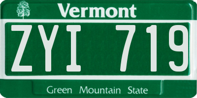 VT license plate ZYI719