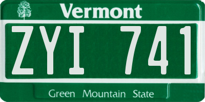 VT license plate ZYI741