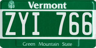 VT license plate ZYI766