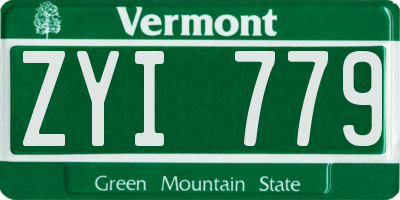 VT license plate ZYI779