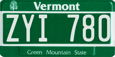 VT license plate ZYI780