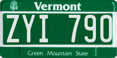 VT license plate ZYI790