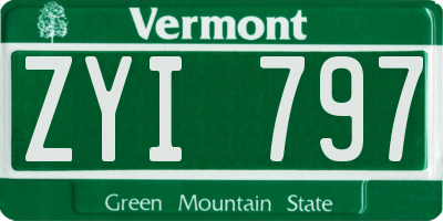 VT license plate ZYI797