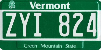 VT license plate ZYI824
