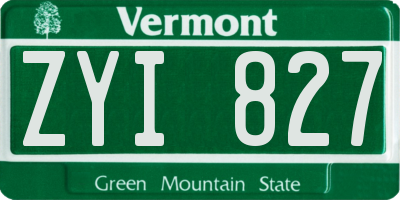 VT license plate ZYI827