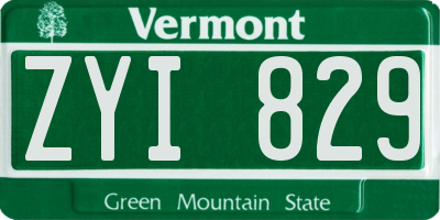 VT license plate ZYI829