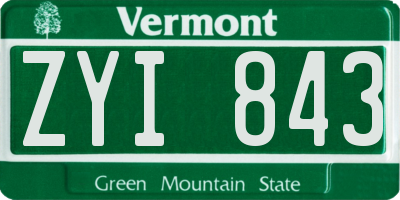 VT license plate ZYI843