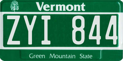 VT license plate ZYI844