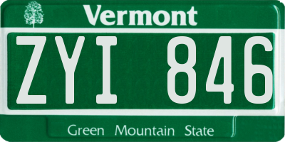 VT license plate ZYI846
