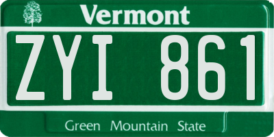 VT license plate ZYI861