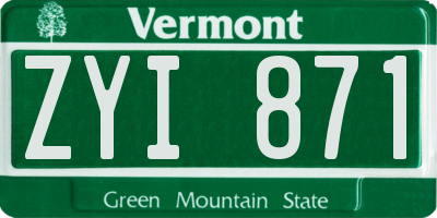 VT license plate ZYI871