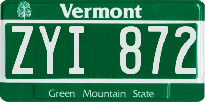 VT license plate ZYI872