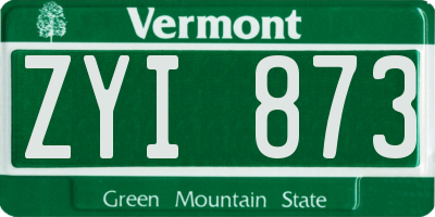 VT license plate ZYI873
