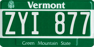 VT license plate ZYI877