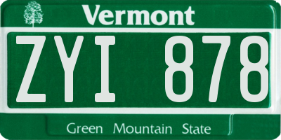 VT license plate ZYI878