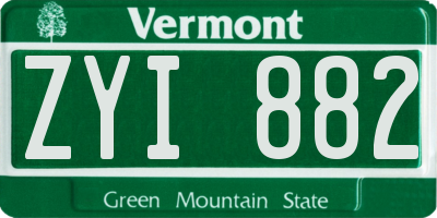 VT license plate ZYI882