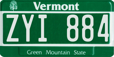 VT license plate ZYI884