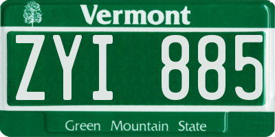 VT license plate ZYI885