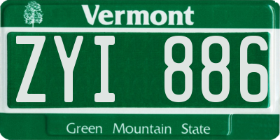VT license plate ZYI886