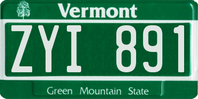 VT license plate ZYI891