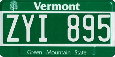 VT license plate ZYI895