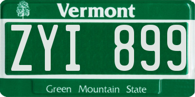 VT license plate ZYI899