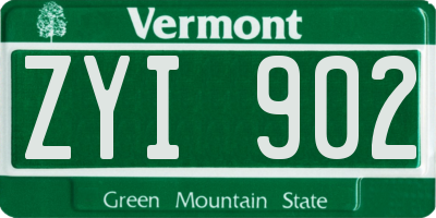 VT license plate ZYI902