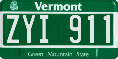 VT license plate ZYI911