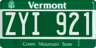 VT license plate ZYI921