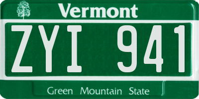 VT license plate ZYI941